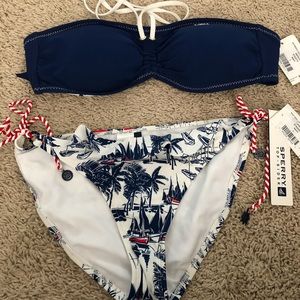 Sperry brand bikini with sailboat print. NWT
